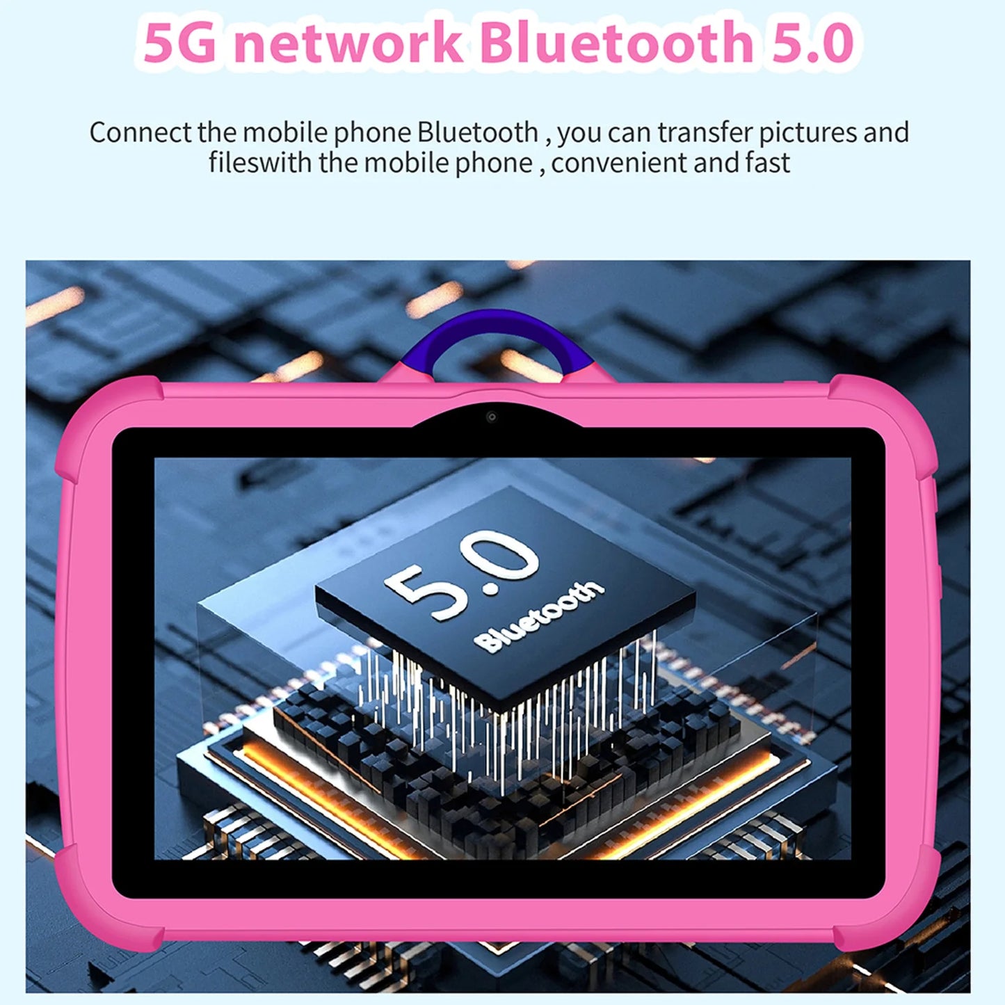 Cartoon Pattern Kids Tablet 7 Inch Quad Core 4GB RAM 64GB ROM Android