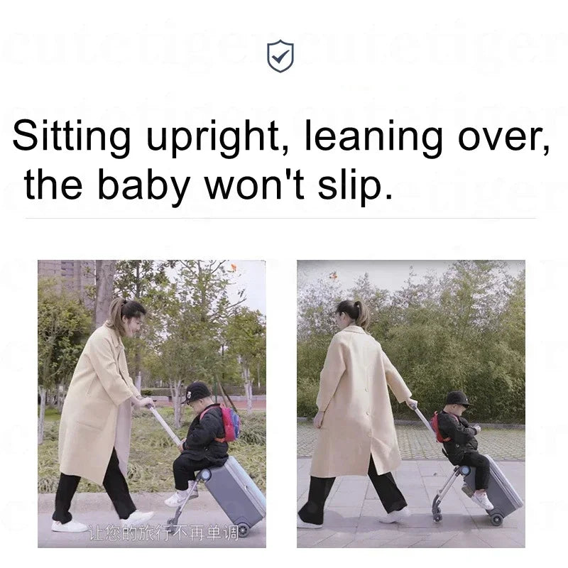 Can boarding suitcase Can sit and ride children's trolley bags lazy slip walker children's travel