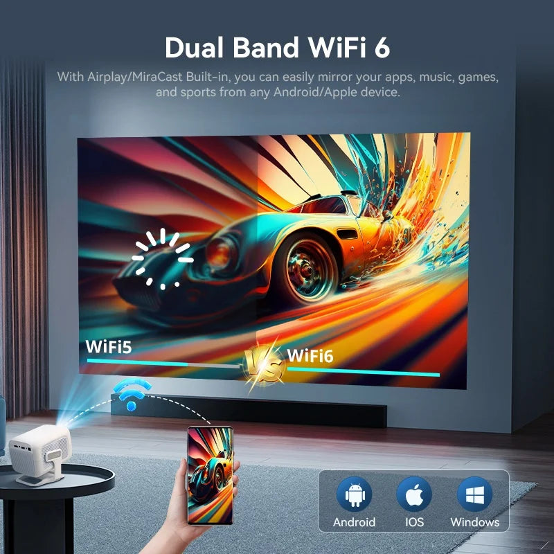 DITONG X3Plus HD projector Native 1080P support 4K WIFI6 BT5.4