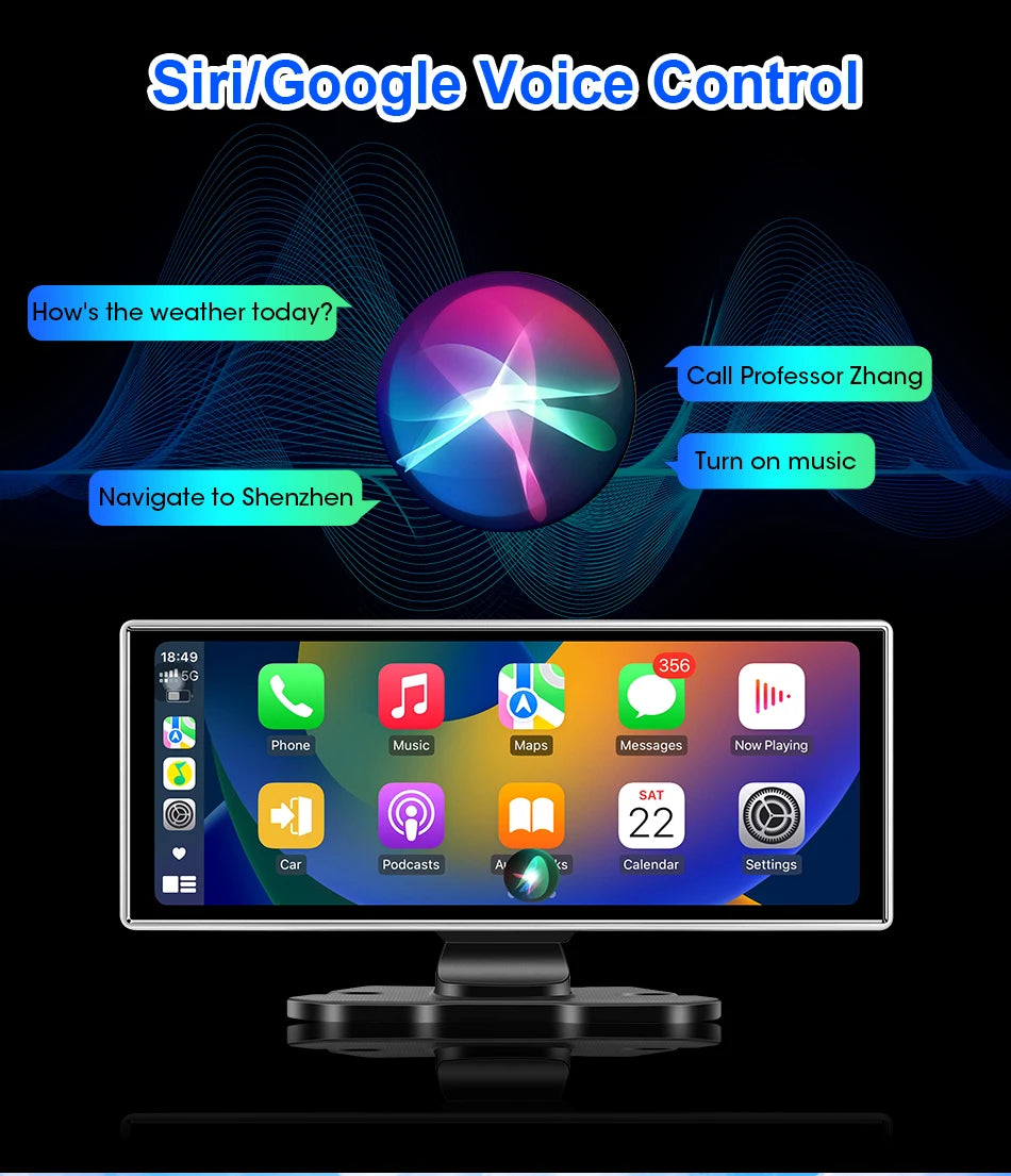 All-in-One 10.1/11.26" 4K Touchscreen Car Stereo | Wireless CarPlay & Android Auto | Built-in GPS & DVR Recorder | Dual Channel Recording | WiFi & Bluetooth