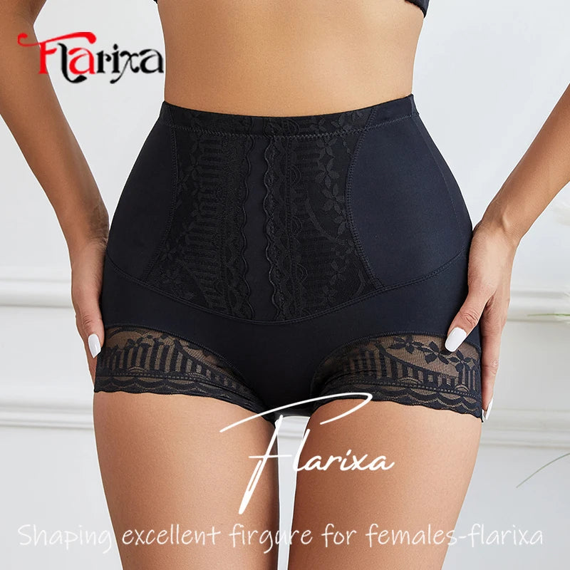 High Waist Lace Flat Belly Shorts For Women