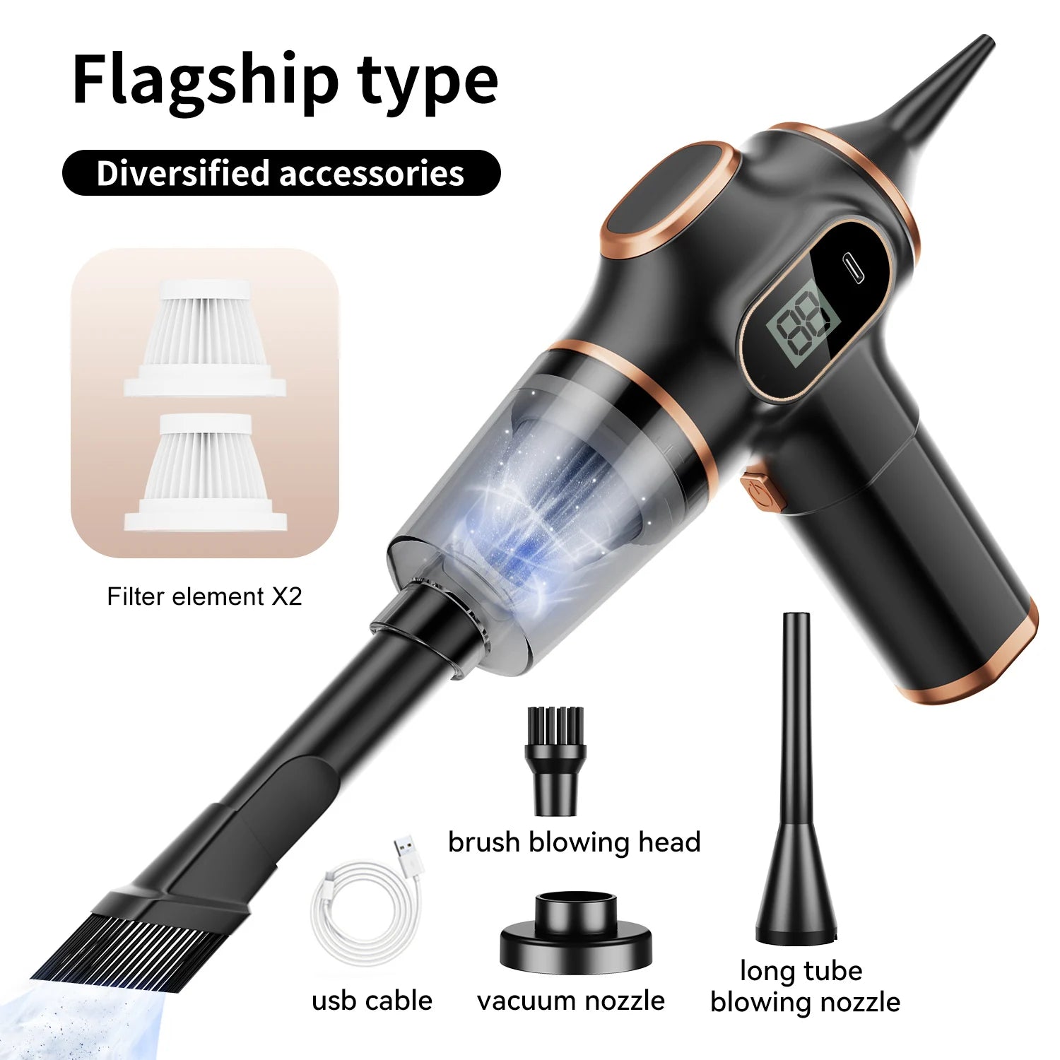 ABS High-Power Wireless Car Vacuum Cleane