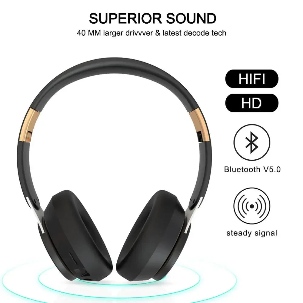 Wireless Headphones Bluetooth Earbuds Stereo Foldable Helmet Earphone With Mic Support TF Card for Phone TV PS4 Headset
