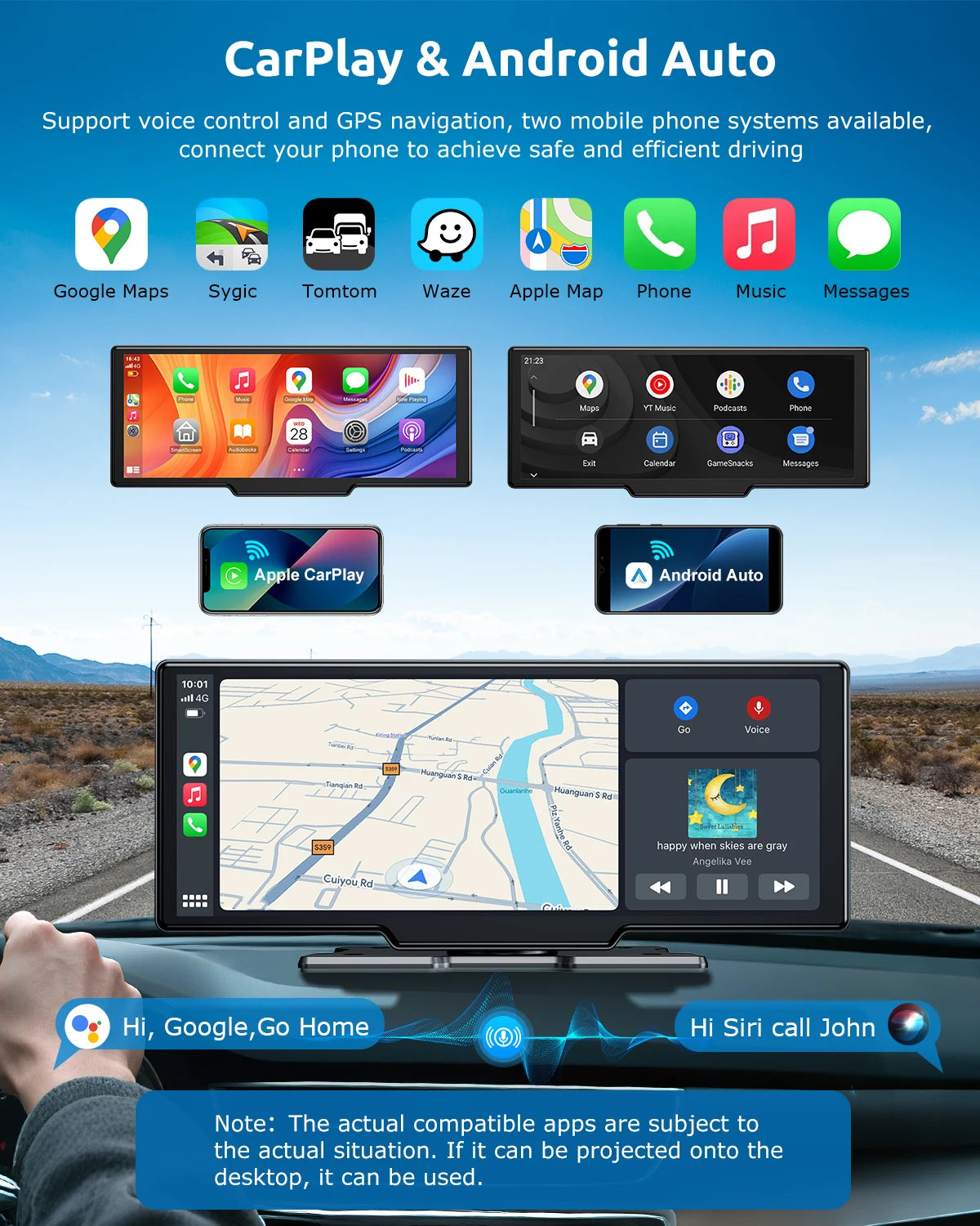 10.26" 4K Touchscreen Car Stereo | Wireless Apple CarPlay & Android Auto | 64GB Storage | GPS Navigation | Bluetooth | Backup Camera Input