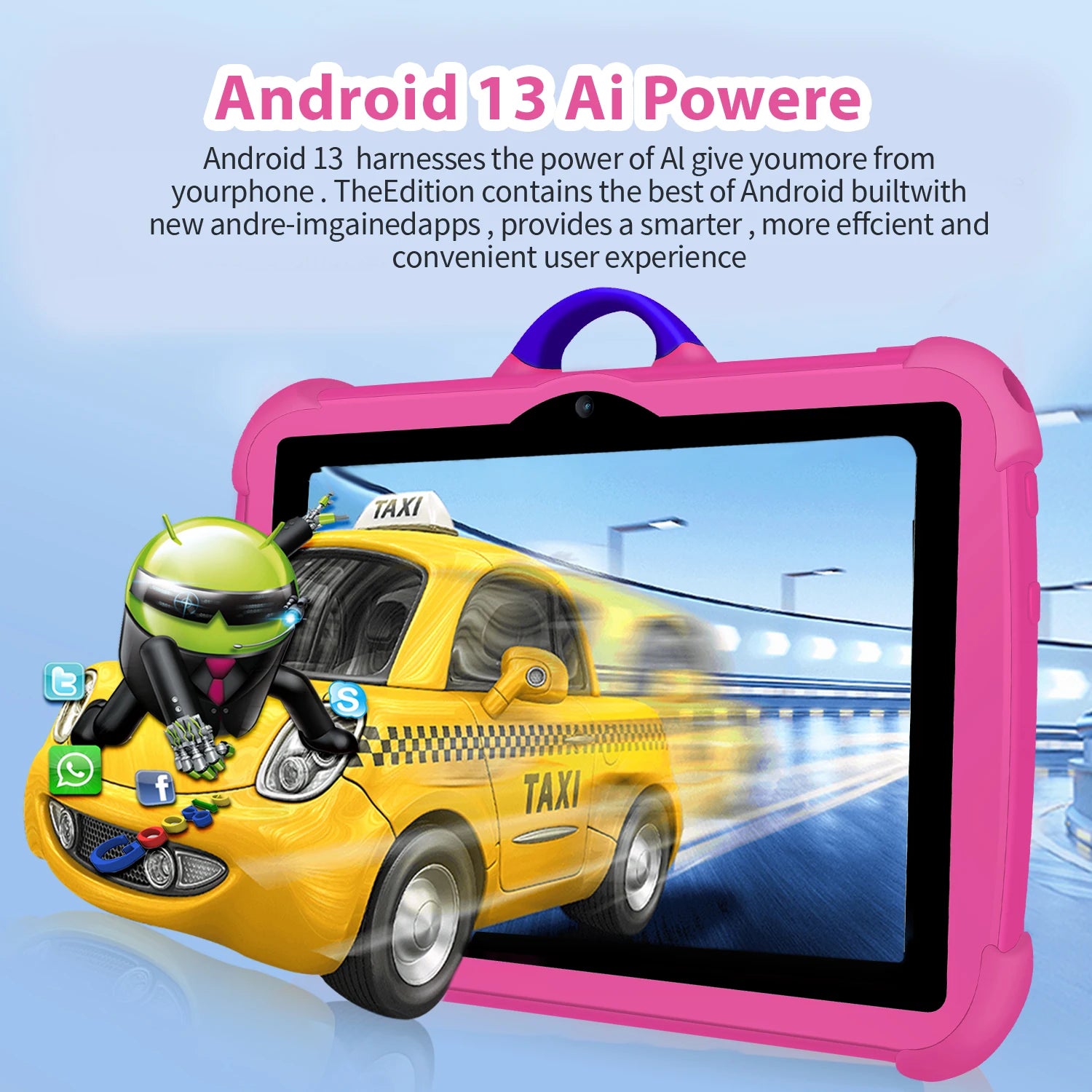 Cartoon Pattern Kids Tablet 7 Inch Quad Core 4GB RAM 64GB ROM Android