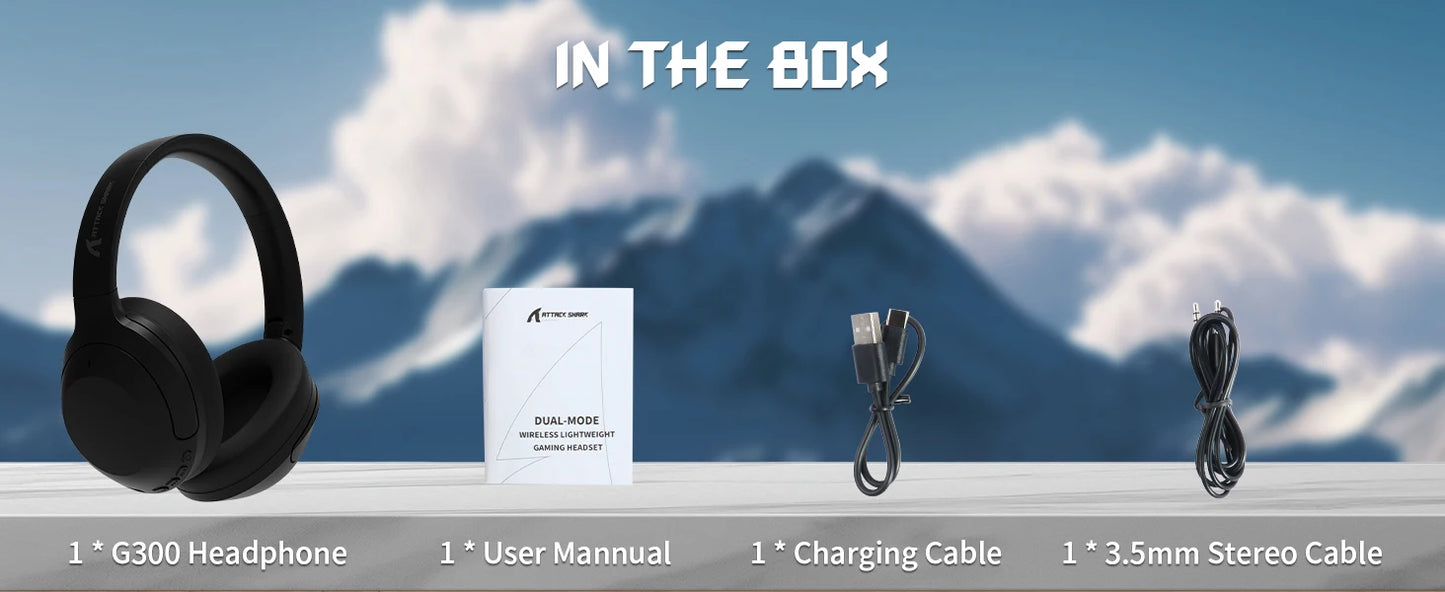 Attack Shark G300 Wireless Headphones | ENC Noise Cancellation for Immersive Sound