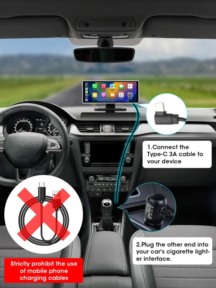 All-in-One 10.1/11.26" 4K Touchscreen Car Stereo | Wireless CarPlay & Android Auto | Built-in GPS & DVR Recorder | Dual Channel Recording | WiFi & Bluetooth