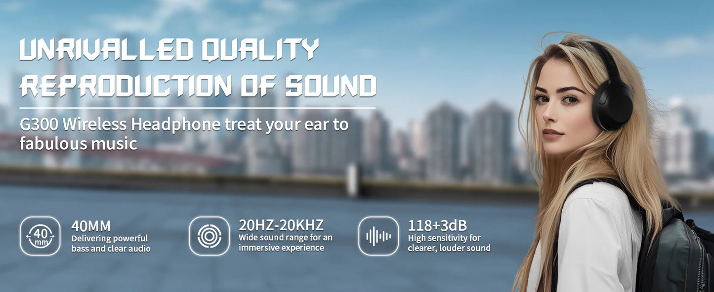 Attack Shark G300 Wireless Headphones | ENC Noise Cancellation for Immersive Sound