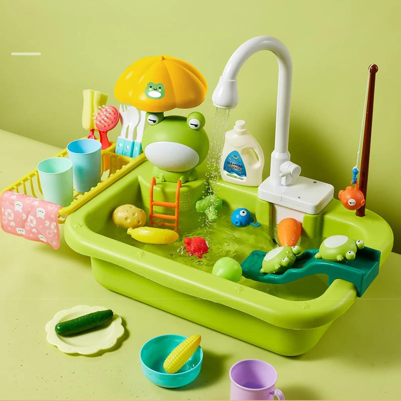 Kids Kitchen Sink Toys Electric Dishwasher