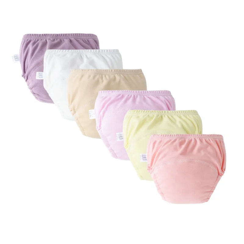 3/6Pcs Baby Diaper Training Pants Kids Underwear for Girls Boys Washable Infant Cloth Diapers Reusable Nappies Toddler Shorts