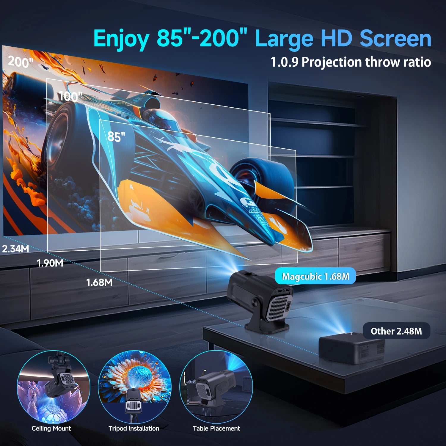 Magcubic HY320 Native 720P Android 11 Smart Projector
