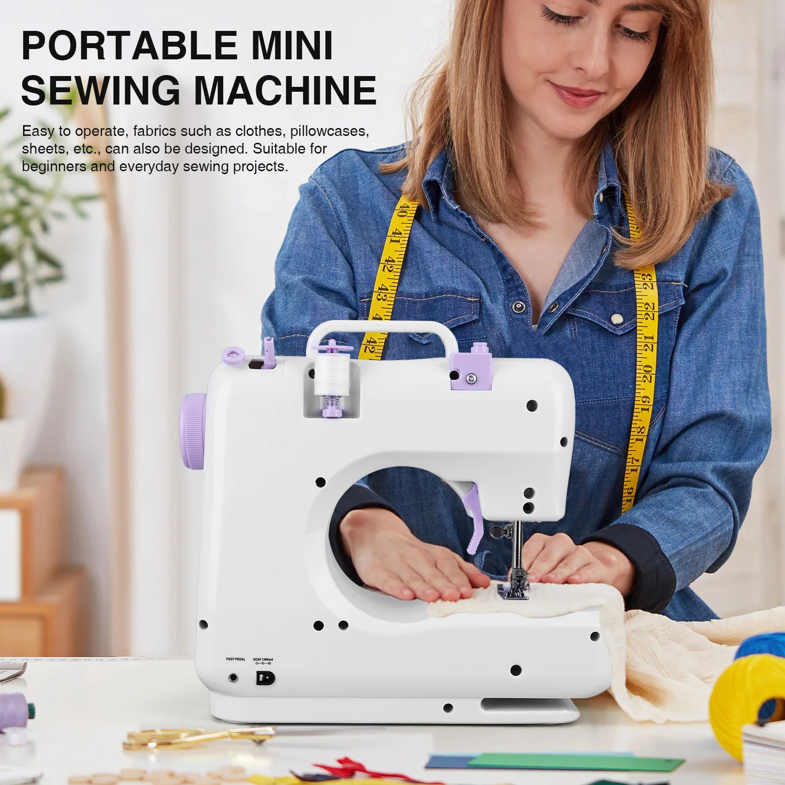 NENG 505A Portable Sewing Machine with 12 Stitches | Electric & Battery Powered