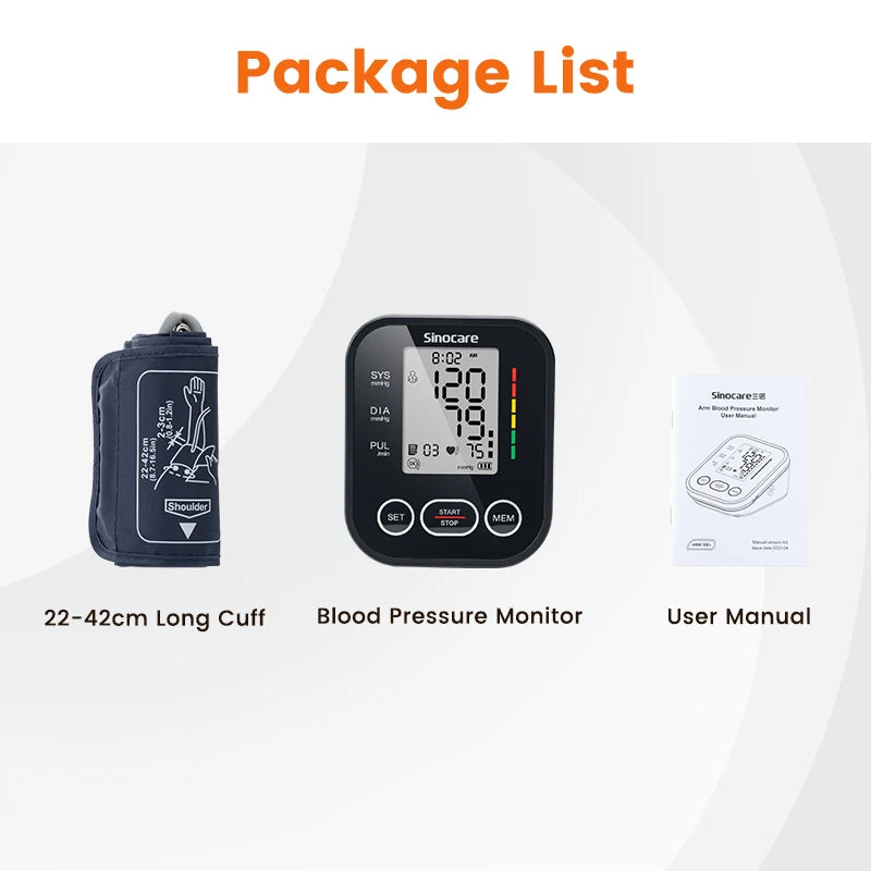 Blood Pressure Monitor, Sinocare ARM-30E