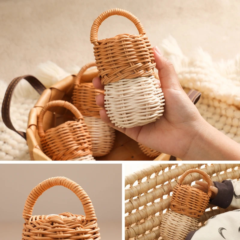Baby Toys  Rattan Pine Bell  Wooden Rattan Toys