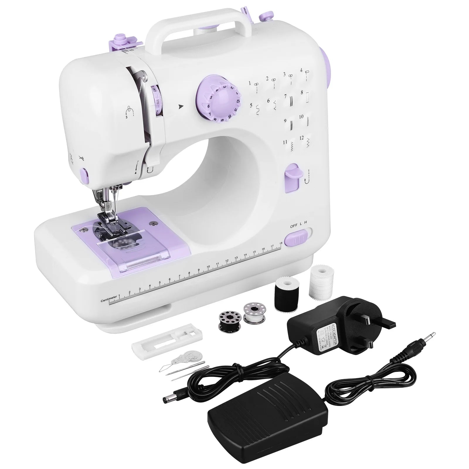 APWIKOGER 505A Portable Sewing Machine for Beginners | 12 Stitch Patterns with Foot Pedal