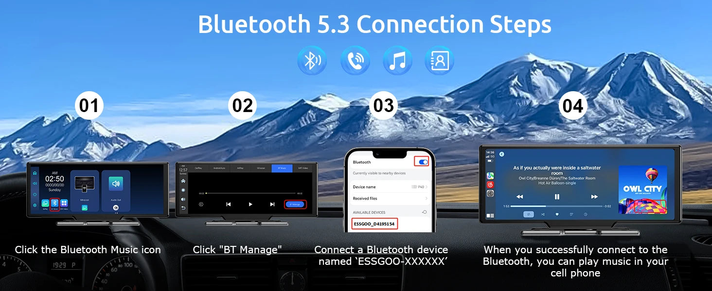 10.26" 4K Touchscreen Car Stereo | Wireless Apple CarPlay & Android Auto | 64GB Storage | GPS Navigation | Bluetooth | Backup Camera Input