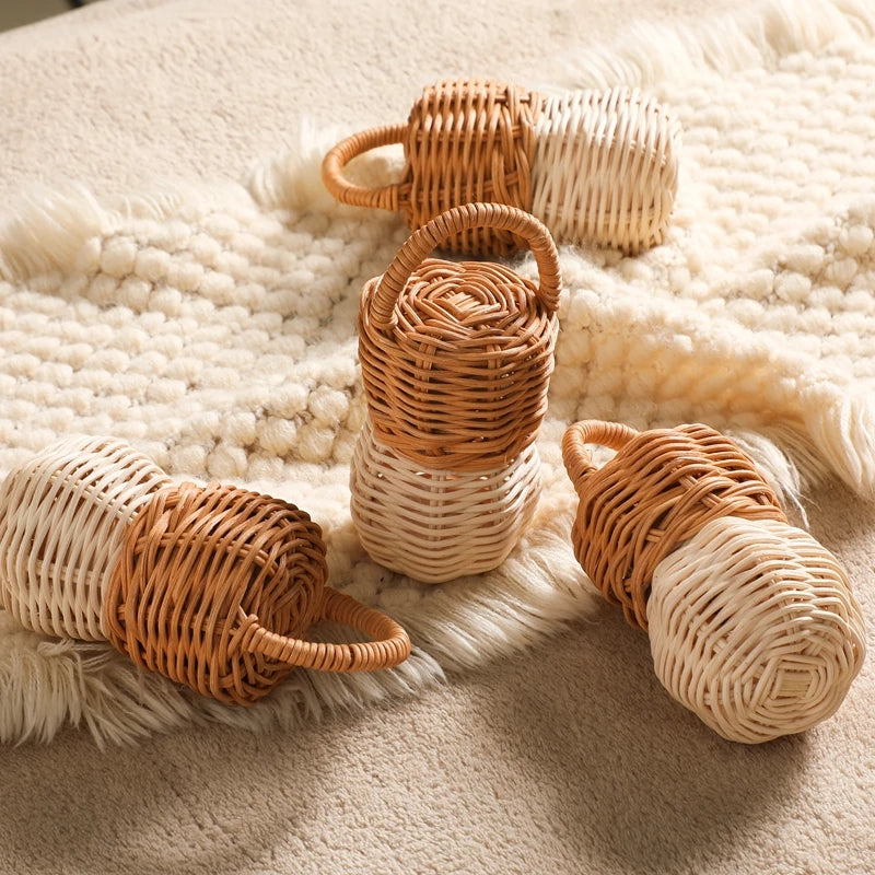 Baby Toys  Rattan Pine Bell  Wooden Rattan Toys