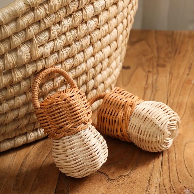 Baby Toys  Rattan Pine Bell  Wooden Rattan Toys