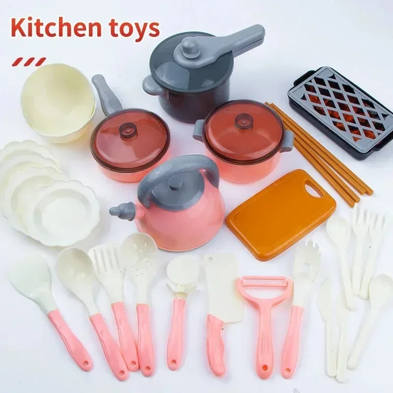 Play Kitchen Accessories Kit with Play Pots