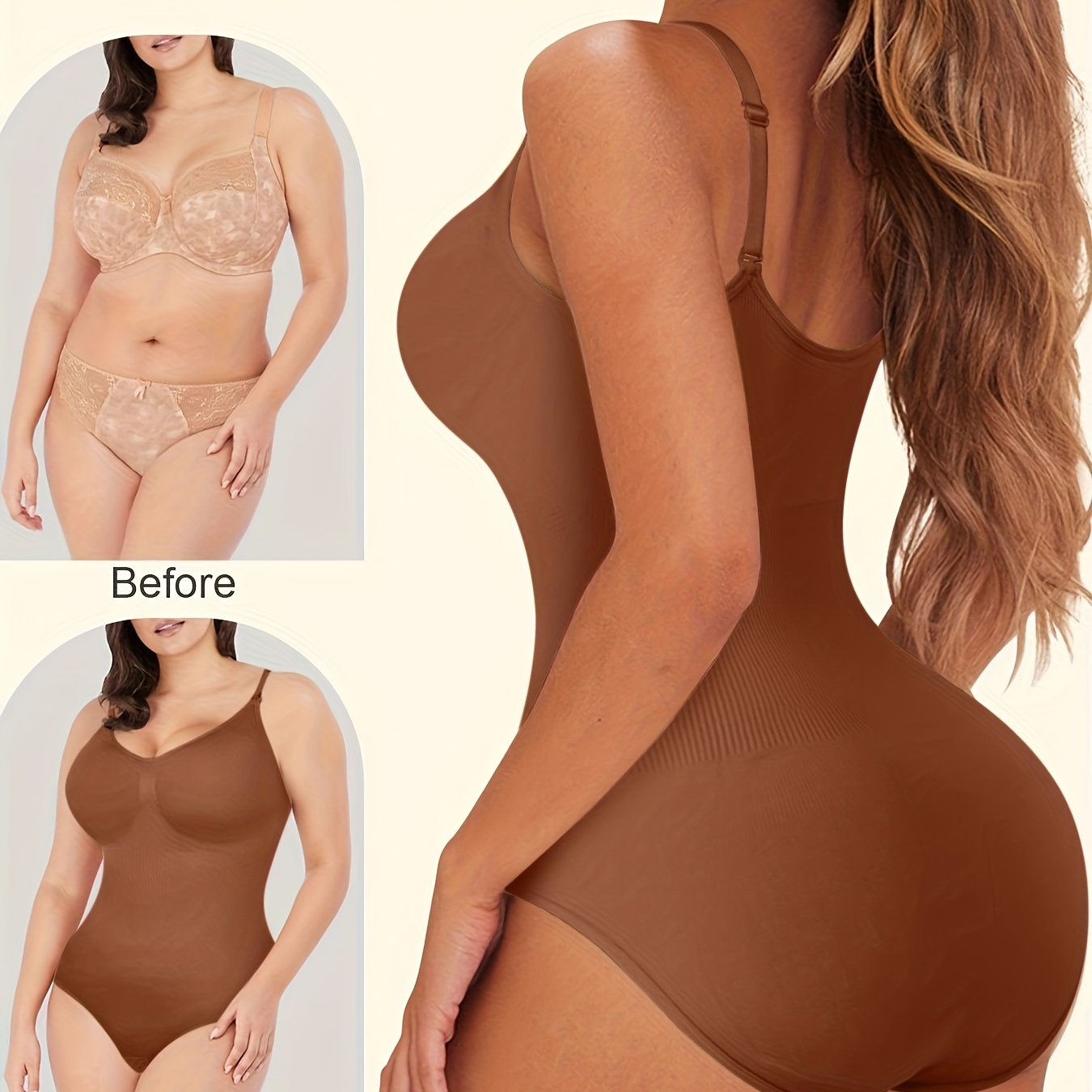 Women's Seamless Shaping Bodysuit | Tummy Control & Butt Lifting Slip