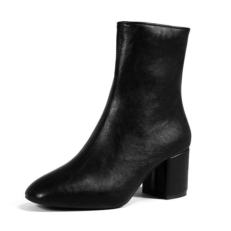 High Heels Short Boots Women's Mid-Calf