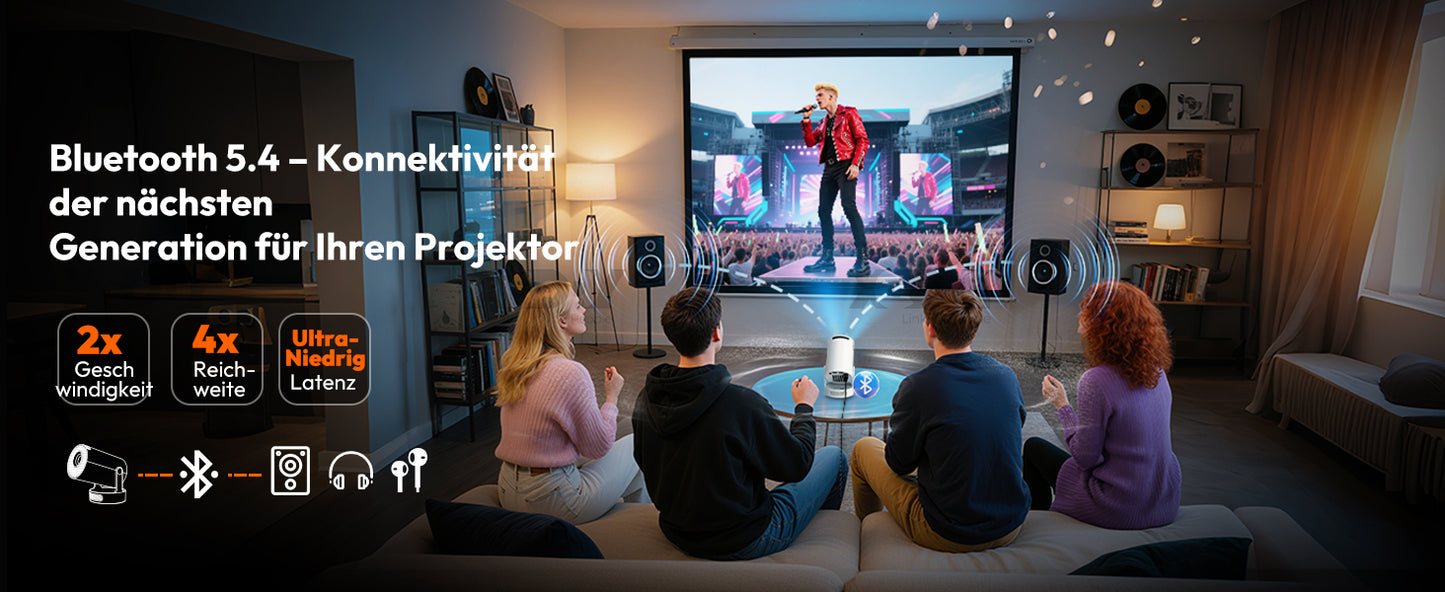 XGODY Gimbal Projector: 720P HD Smart Android Cinema