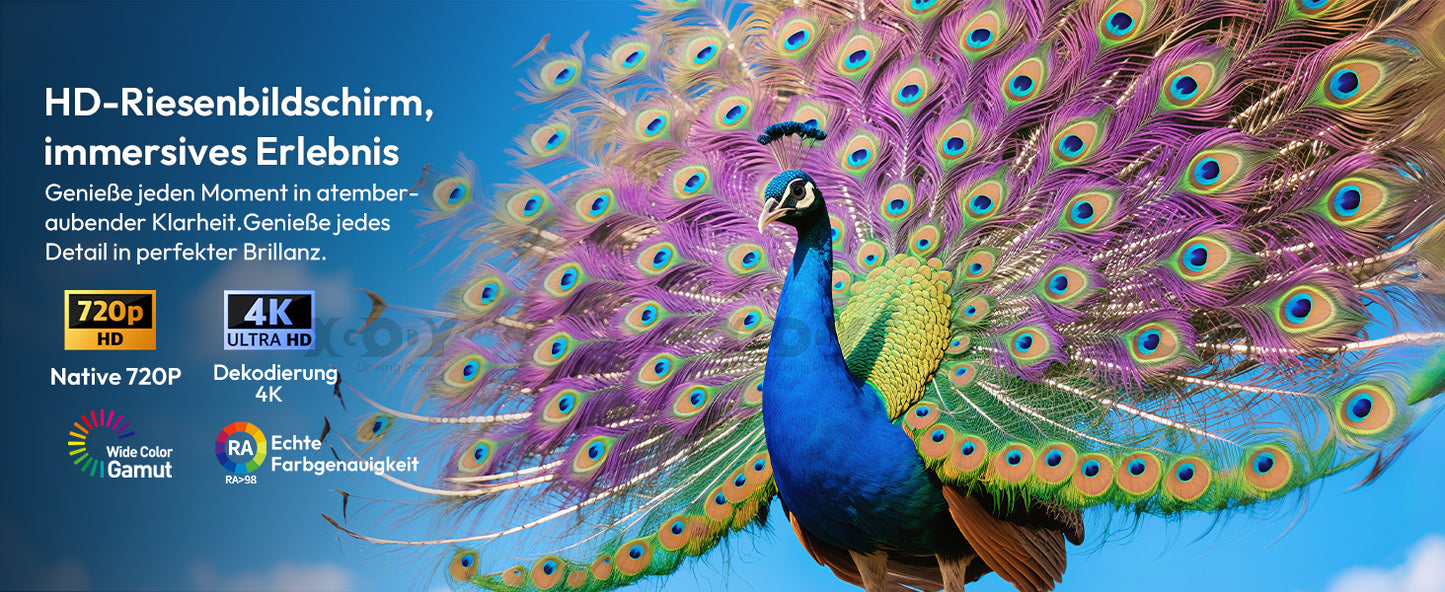 XGODY Gimbal Projector: 720P HD Smart Android Cinema