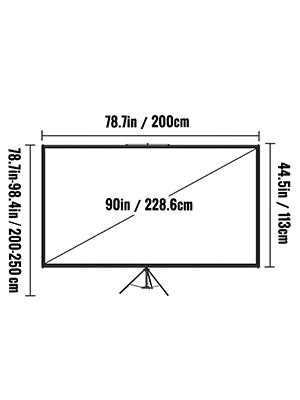 110" Portable Tripod Projector Screen | 4K HD & 160° Viewing Angle