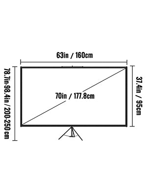 110" Portable Tripod Projector Screen | 4K HD & 160° Viewing Angle