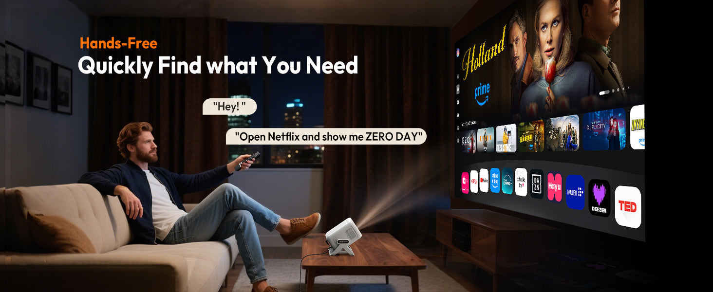 XGODY 1080P Smart Projector | Official Netflix, 440 ANSI, Auto Focus & Keystone