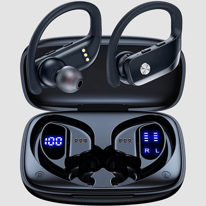 Wireless Sport Earbuds | 50H Playtime, Over-Ear Fit, Noise Cancelling, LED Display