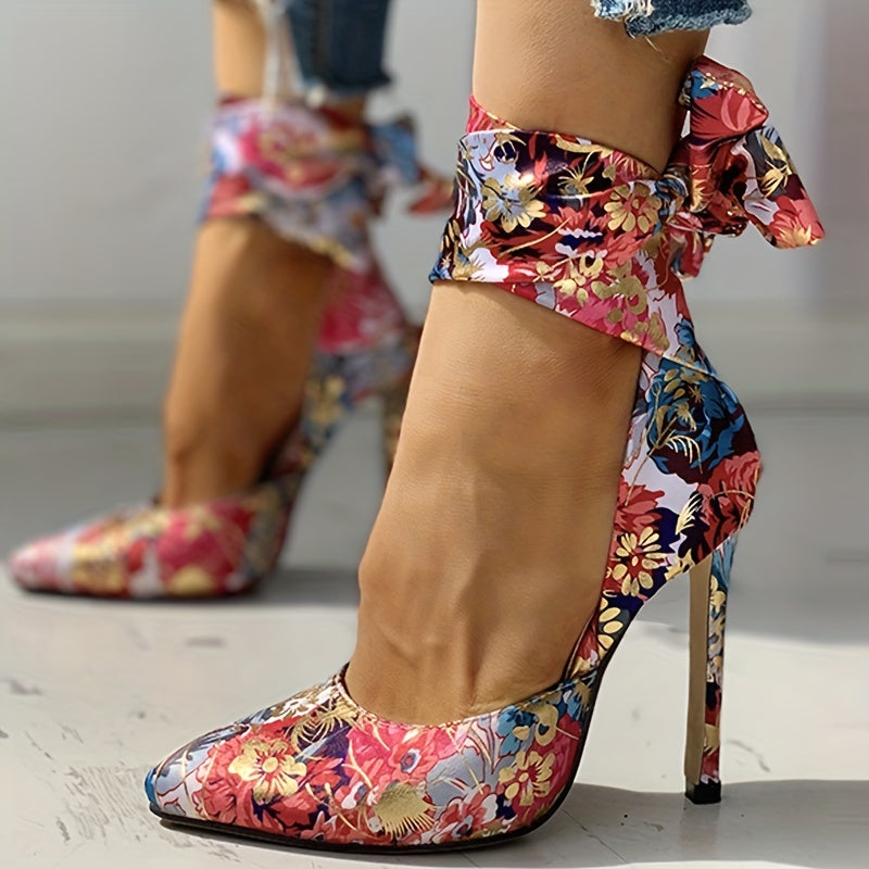 CBI STYLE Women's Floral Stiletto High Heels