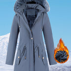 Women's Hooded Fleece | Mid-Long Windproof Coat