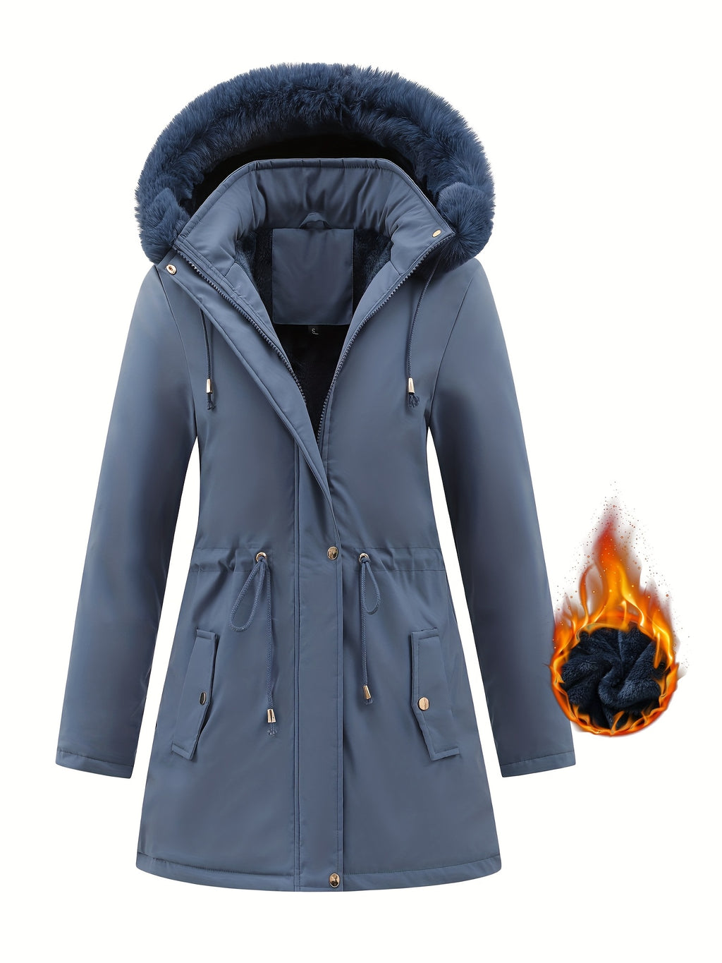 Women's Hooded Fleece | Mid-Long Windproof Coat