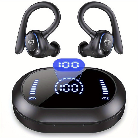 Active Pro Earbuds: Earhook Design for Running & Gym | LED Case Included