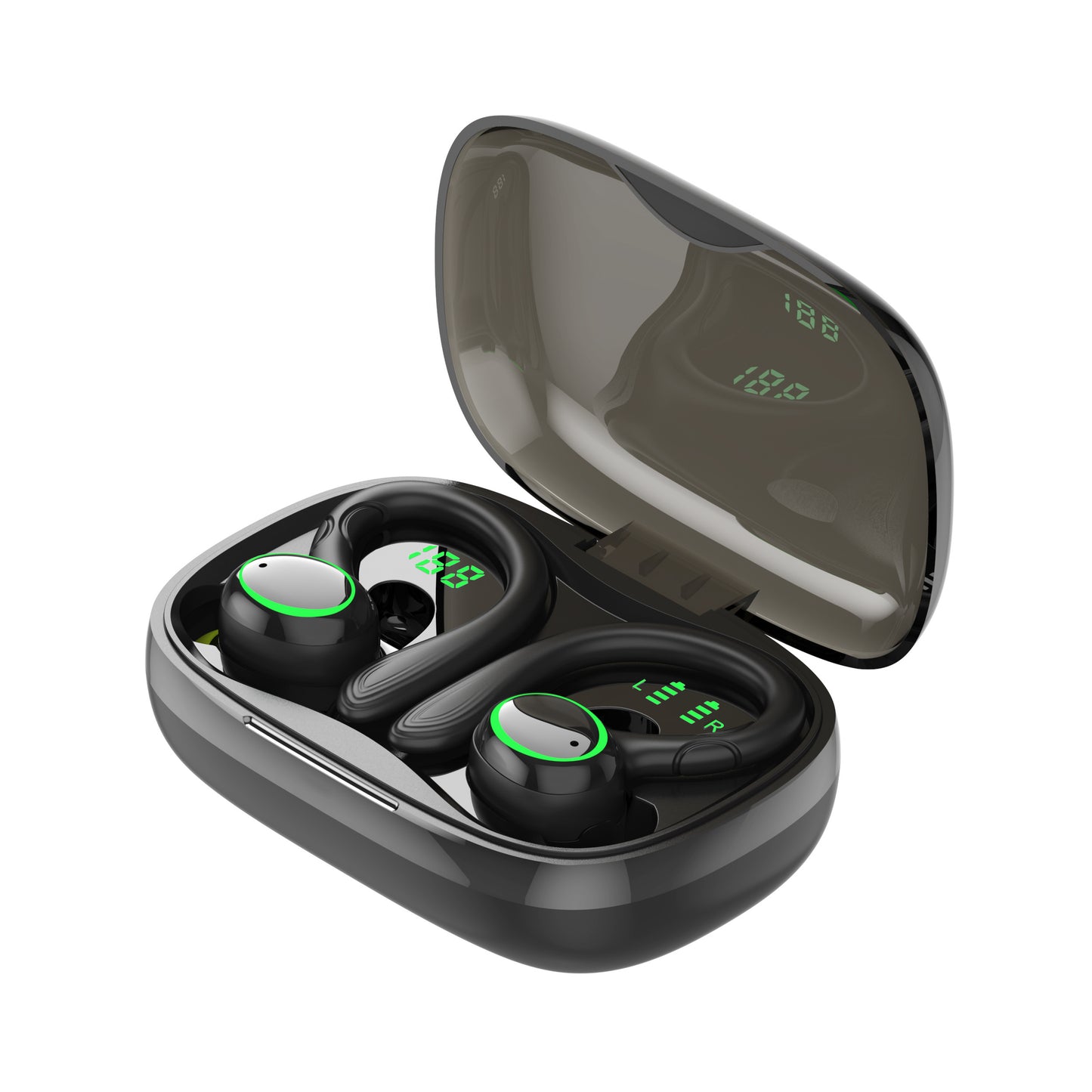 TWS Earhook Earbuds | Waterproof, Noise Cancelling with LED Case