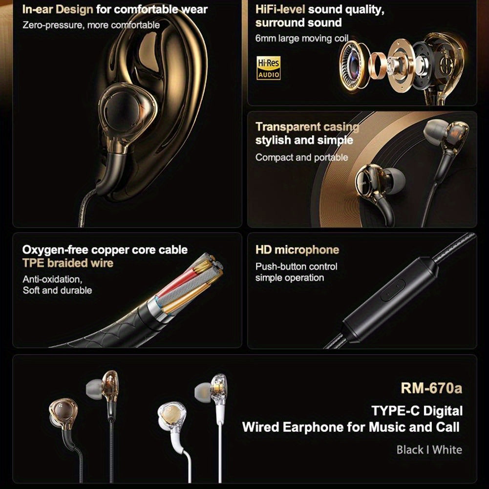 Transparent Wired Earbuds - HD Gaming & Sports Earphones, Secure Fit, Sweat-Resistant