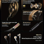 Transparent Wired Earbuds - HD Gaming & Sports Earphones, Secure Fit, Sweat-Resistant