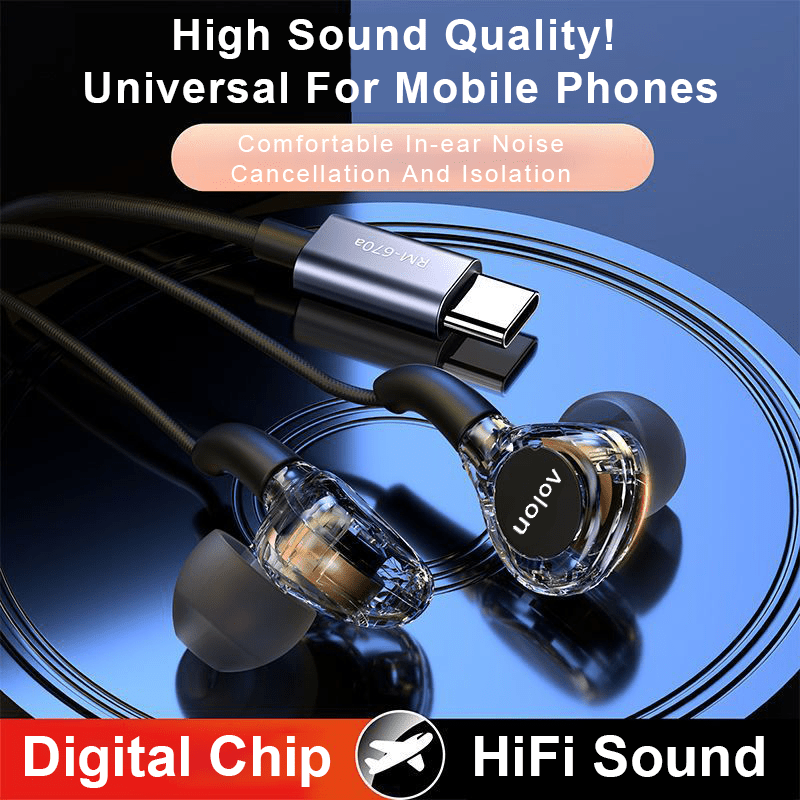 Transparent Wired Earbuds - HD Gaming & Sports Earphones, Secure Fit, Sweat-Resistant