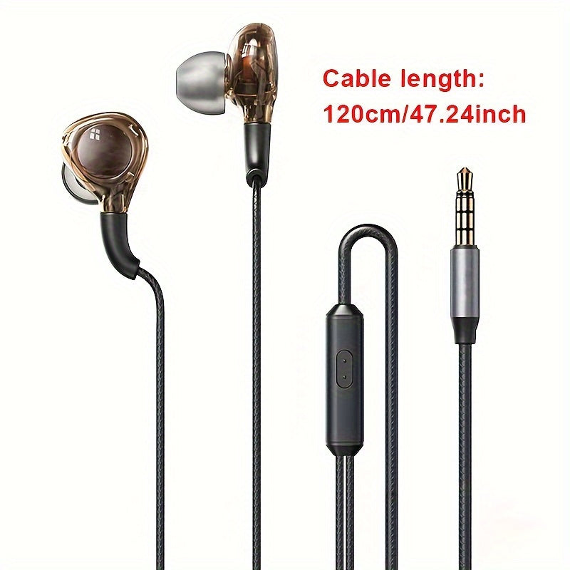 Transparent Wired Earbuds - HD Gaming & Sports Earphones, Secure Fit, Sweat-Resistant