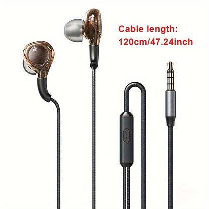 Transparent Wired Earbuds - HD Gaming & Sports Earphones, Secure Fit, Sweat-Resistant