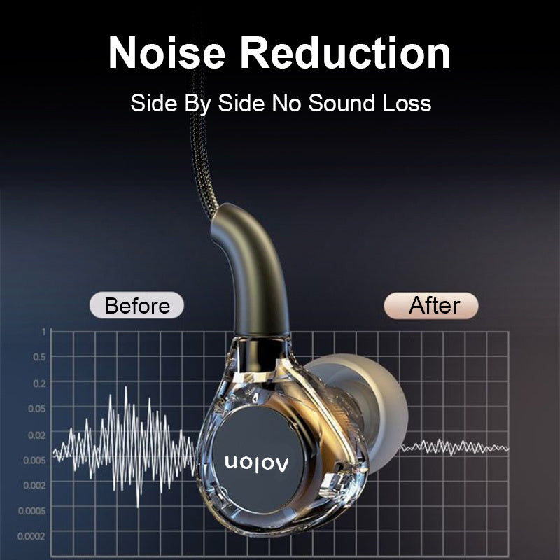 Transparent Wired Earbuds - HD Gaming & Sports Earphones, Secure Fit, Sweat-Resistant