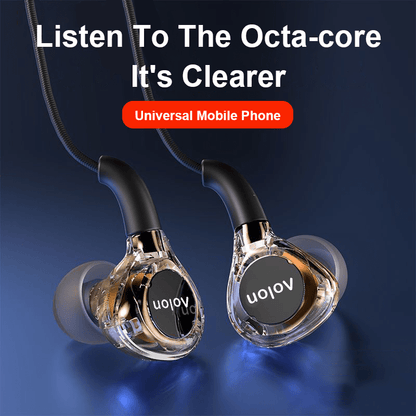 Transparent Wired Earbuds - HD Gaming & Sports Earphones, Secure Fit, Sweat-Resistant