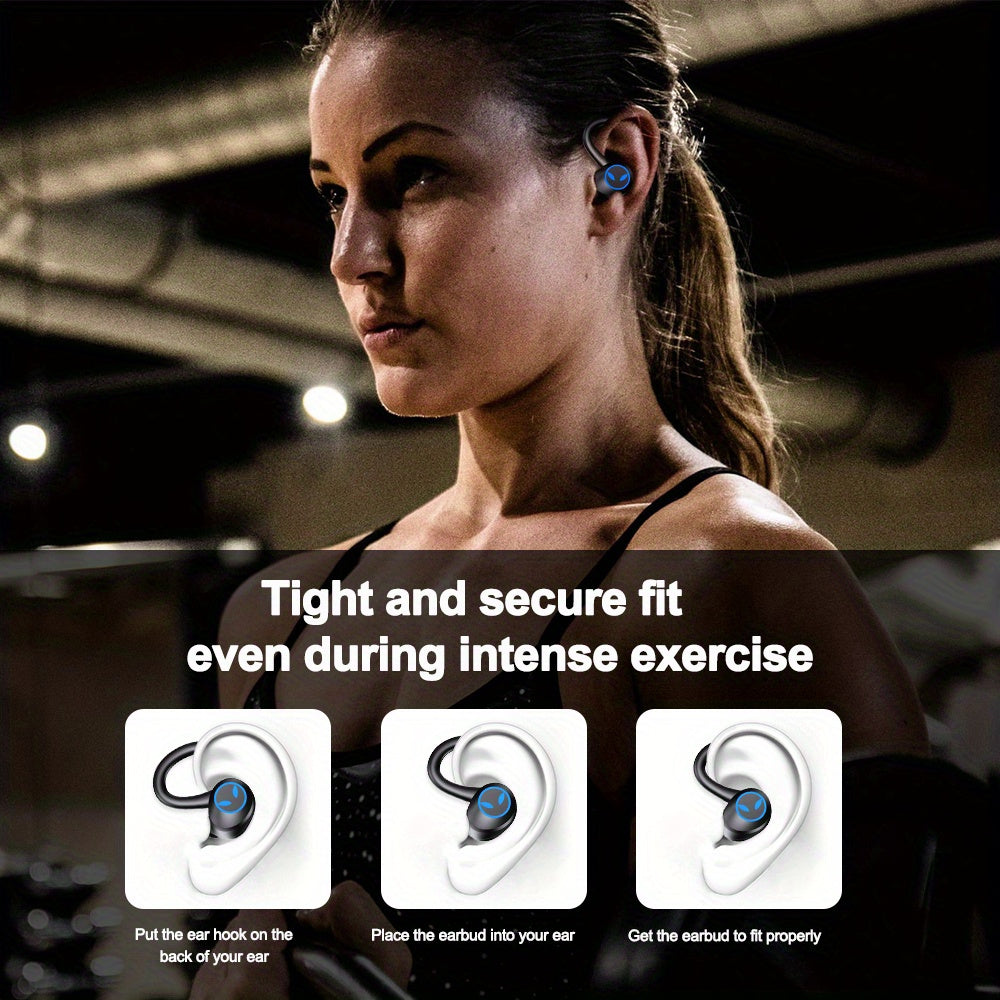 Wireless Sport Earbuds with Ear Hook | Waterproof & Touch Control