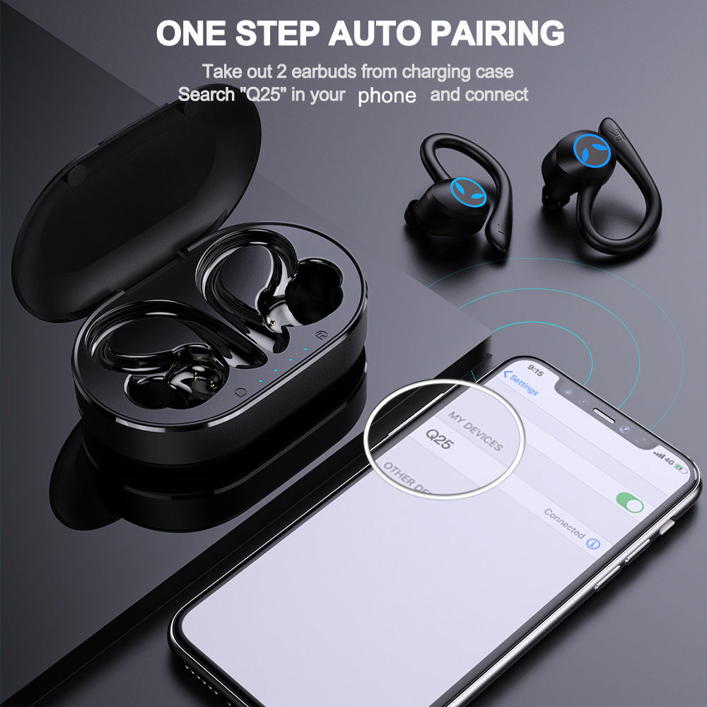 Wireless Sport Earbuds with Ear Hook | Waterproof & Touch Control