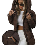 Cozy Winter Sherpa Jacket for Women - Mid-Length Hooded Cardigan with Belt