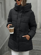 Cozy Winter Sherpa Jacket for Women - Mid-Length Hooded Cardigan with Belt