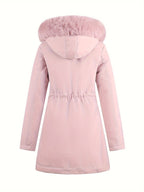 Women's Hooded Fleece | Mid-Long Windproof Coat