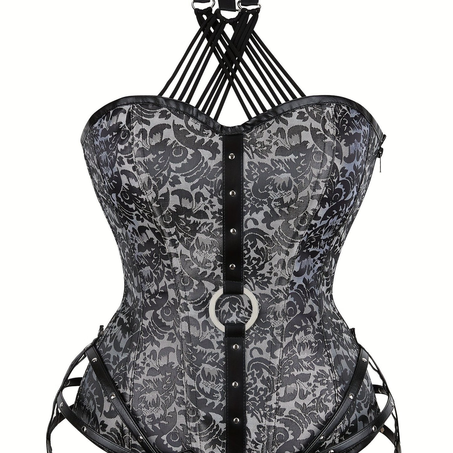 Gothic Halter Women's Vintage Floral Corset