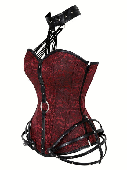 Gothic Halter Women's Vintage Floral Corset